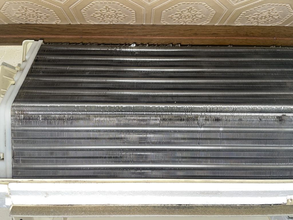 ルームエアコンフィン洗浄後